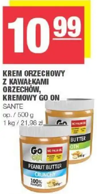 Spar KREM ORZECHOWY Z KAWAŁKAMI ORZECHÓW, KREMOWY GO ON 500g oferta