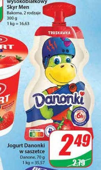 Dino Jogurt w saszetce truskawka danone danonki oferta