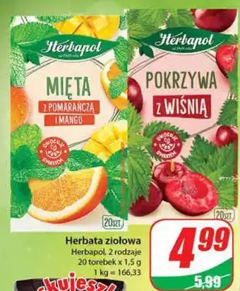 Dino Herbata pokrzywa z wiśnią herbapol oferta