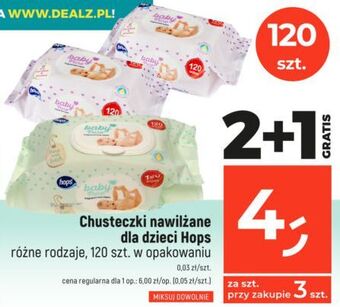 Dealz Chusteczki nawilżane różowe hops baby pure oferta