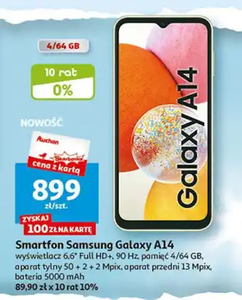 Auchan Smartfon a14 samsung galaxy oferta