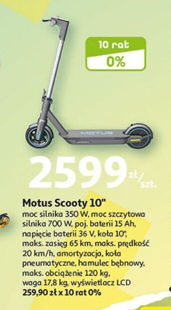 Auchan Hulajnoga elektryczna scooty 10 motus oferta