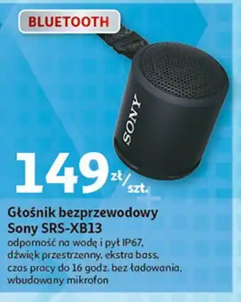 Auchan Głośnik srs-xb13 czarny sony oferta