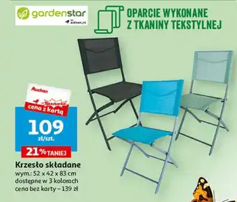 Auchan Krzesło składane 52 x 42 83 cm garden star oferta