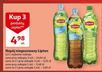 Auchan Herbata mrożona lemon zero sugar lipton ice tea oferta