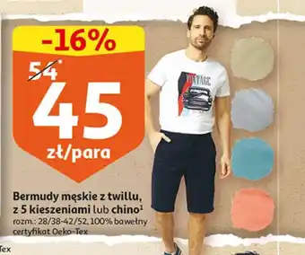 Auchan Spodnie męskie chino regulowane 28/38-42/52 inextenso by auchan oferta