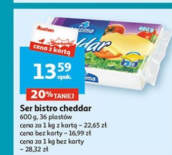 Auchan Ser cheddar - plastry lactima oferta