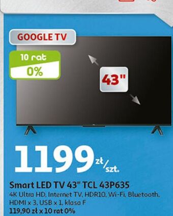 Auchan Telewizor 43 led 43p635 tcl oferta
