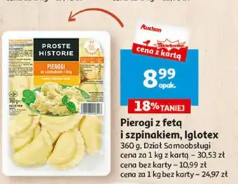 Auchan Pierogi ze szpinakiem i fetą iglotex proste historie oferta