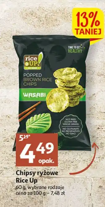 Auchan Chipsy z brązowego ryżu wasabi rice up oferta