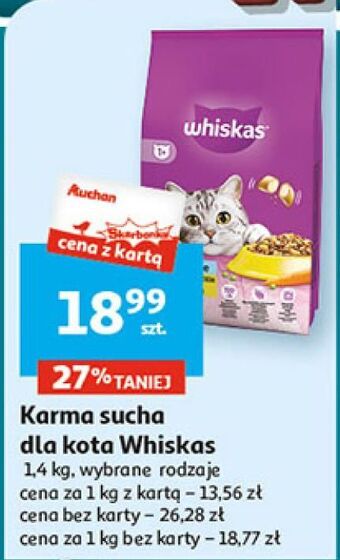 Auchan Karma dla kota z kurczakiem whiskas oferta