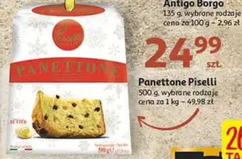 Auchan Babka drożdżowa z rodzynkami panettone piselli oferta
