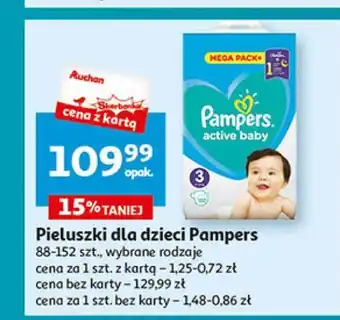 Auchan Pieluchy 3 pampers active baby oferta