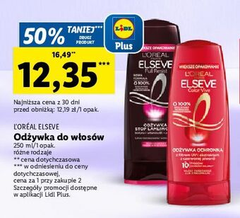 Lidl Odżywka do włosów l'oreal elseve color-vive oferta