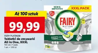 Lidl Tabletki do zmywarki lemon fairy platinium all in 1 oferta