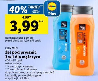 Lidl Żel pod prysznic orange activity cien men oferta