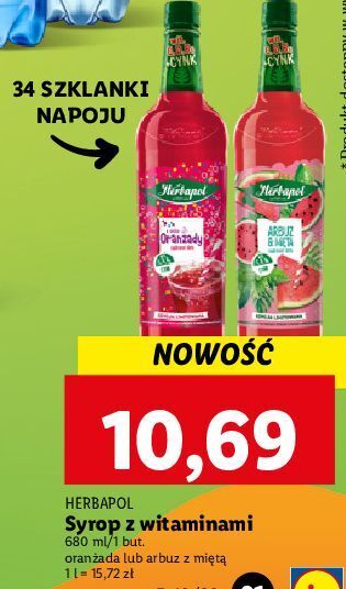 Lidl Syrop arbuz-mięta herbapol smaki słońca oferta