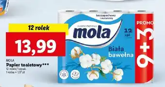 Lidl Papier toaletowy bawełniana biel mola oferta