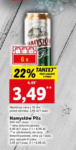 Lidl Piwo namysłów pils oferta