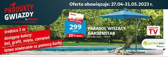 Auchan Parasol ogrodowy wiszący śr. 3 m garden star oferta