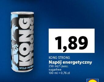 Lidl Napój energetyczny sugar free kong strong wild power oferta