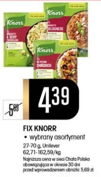 Chata Polska FIX KNORR 27-70 g. Unilever oferta
