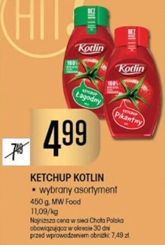 Chata Polska KETCHUP KOTLIN 450 g, MW Food oferta