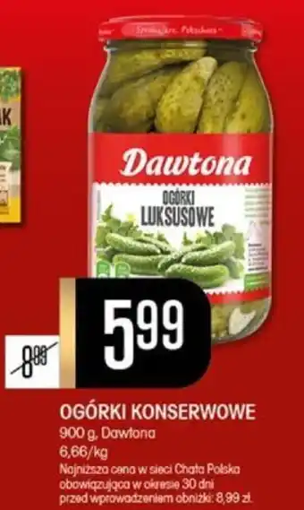 Chata Polska OGÓRKI KONSERWOWE 900 g, Dawtona oferta