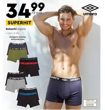 Biedronka Umbro Bokserki męskie • rozm.: M-XXL oferta