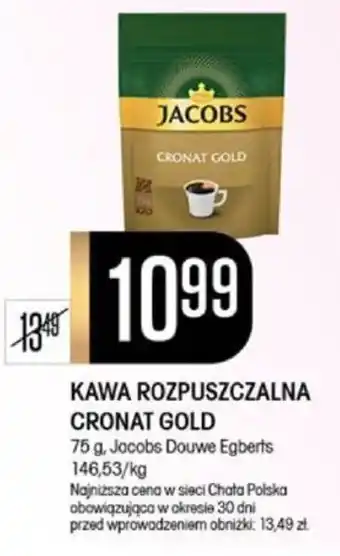 Chata Polska KAWA ROZPUSZCZALNA CRONAT GOLD 75 g, Jacobs Douwe Egberts oferta