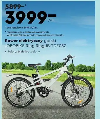 Biedronka Ring Ring Rower elektryczny górski JOBOBIKE JB-TDE05Z • kolory: biały lub zielony oferta
