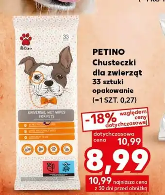 Kaufland PETINO Chusteczki dla zwierząt 33 sztuki opakowanie oferta