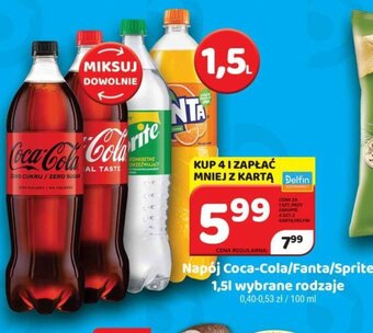 Napój Coca-Cola/Fanta/Sprite 1,5l
