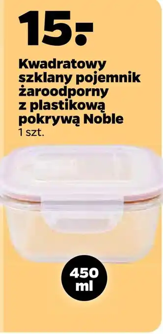 Netto Kwadratowy szklany pojemnik żaroodporny z plastikową pokrywą noble oferta