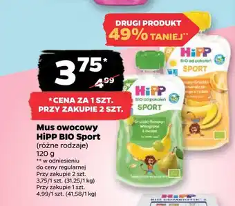 Mus owocowy hipp bio sport
