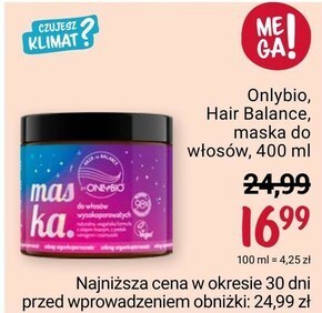 Rossmann Maska do włosów onlybio oferta
