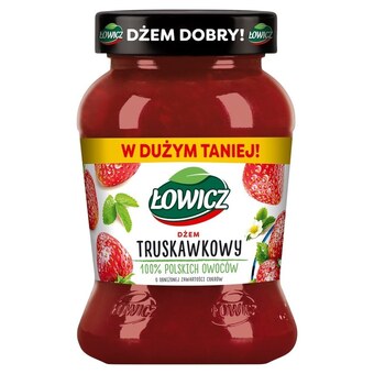 Dino Łowicz dżem truskawkowy o obniżonej zawartości cukrów 450 g oferta