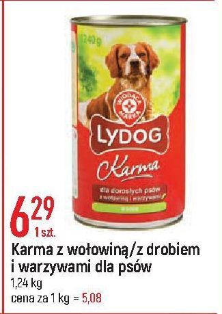 E.Leclerc Karma dla psów wołowina i warzywami wiodąca marka lydog oferta