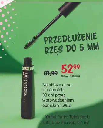 Rossmann Tusz do rzęs czarny l'oreal telescopic oferta