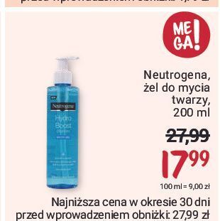 Rossmann Żel do mycia twarzy nawadniający neutrogena hydro boost oferta