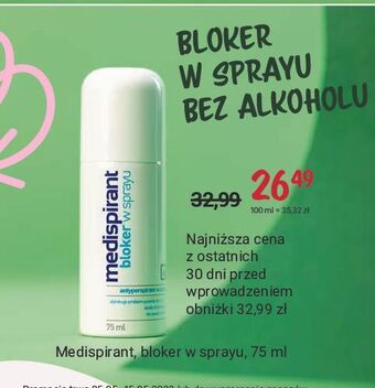 Rossmann Bloker w sprayu medispirant oferta