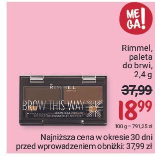 Rossmann Paleta do brwi 002 mid brown rimmel brow this way oferta