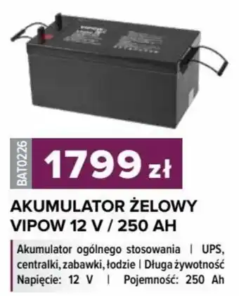 Rebel Electro AKUMULATOR ŻELOWY VIPOW 12 V / 250 AH oferta