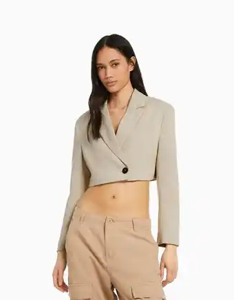 Bershka Krótka dopasowana marynarka z diagonalu oferta