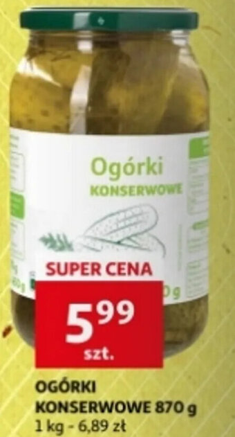 Auchan OGÓRKI KONSERWOWE 870 g oferta