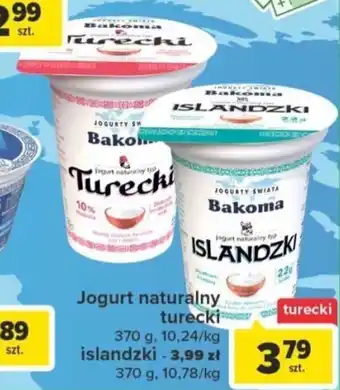 Carrefour Bakoma Jogurt naturalny turecki 370g oferta
