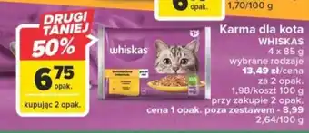 Carrefour WHISKAS Karma dla kota 4x85g oferta