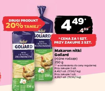 Netto Makaron nitka 4 jajeczna z jaj kury zielononóżki goliard oferta