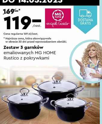 Biedronka Komplet garnków emaliowanych rustico mg home oferta