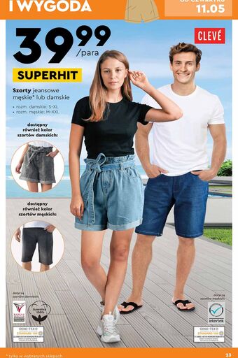 Biedronka Szorty damskie s-xl cleve oferta